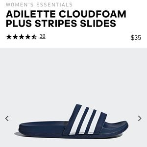 Adidas stripe slides/sandles. Navy